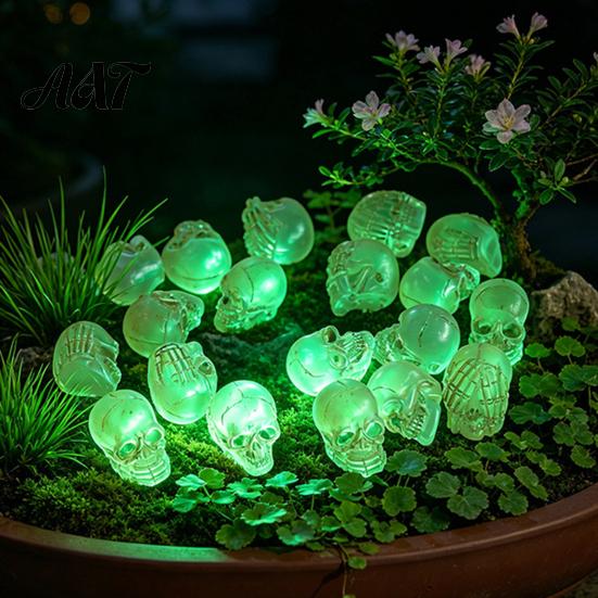 Miniature Horror Props 20Pcs Creative Skull Figurines, Cool Statues for Garden Bonsai DIY Halloween Scene Kit Decoration, Small Resin Crafts