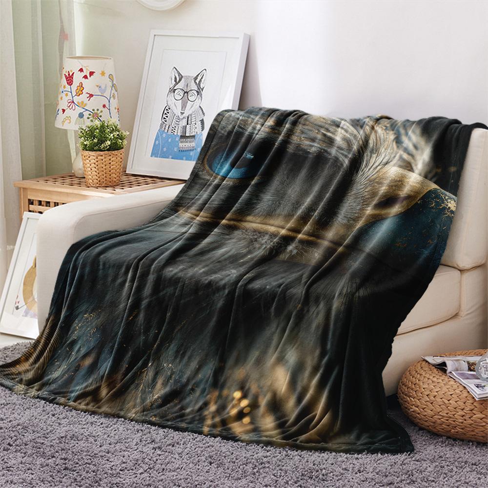 Dark Eagles  Print Flannel Blanket, High quality Comfortable for All Seasons, Home Decor, Warmth and Comfort