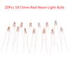 20Pcs Neon Indicator Light Red Signs 5Mm Neon Lamp Glow 5X13Mm 220V Bulbs