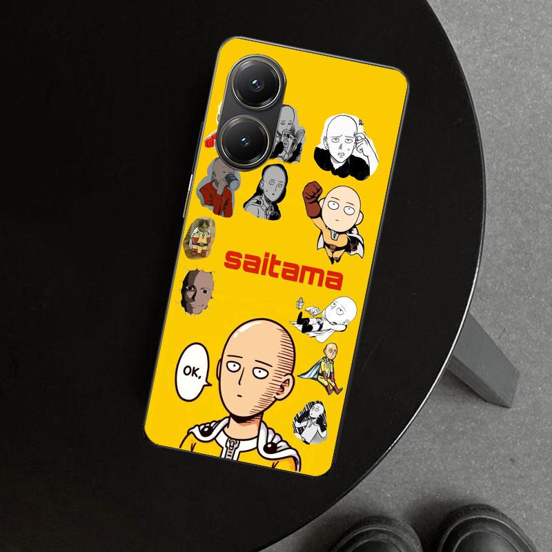 Чехол-бампер One P-Punch-Man Saitama King для Xiaomi Poco X6 X5 X7 Pro F7 Ultra Redmi 15C 15 13C 13 12C 12 10C 10 10A 9C 9A