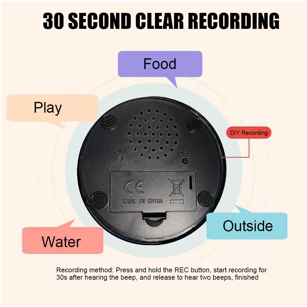 4-цветная кнопка записи голоса, 30-секундная запись, воспроизведение, записываемые кнопки для собак для связи