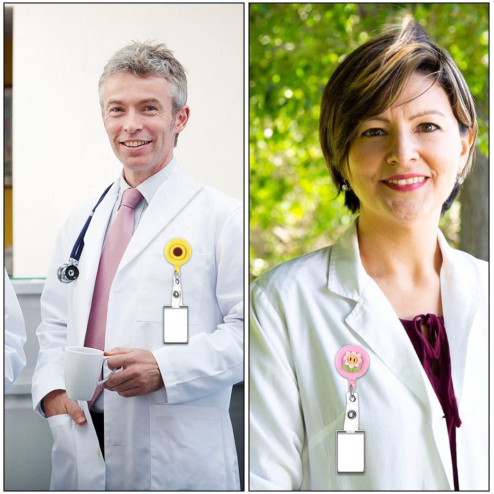 Портативный Цветок Фрукт Доктор Медсестра Клипса Бейдж Ролик Клипса Выдвижной Брелок Держатель для Бейджа ID-карты