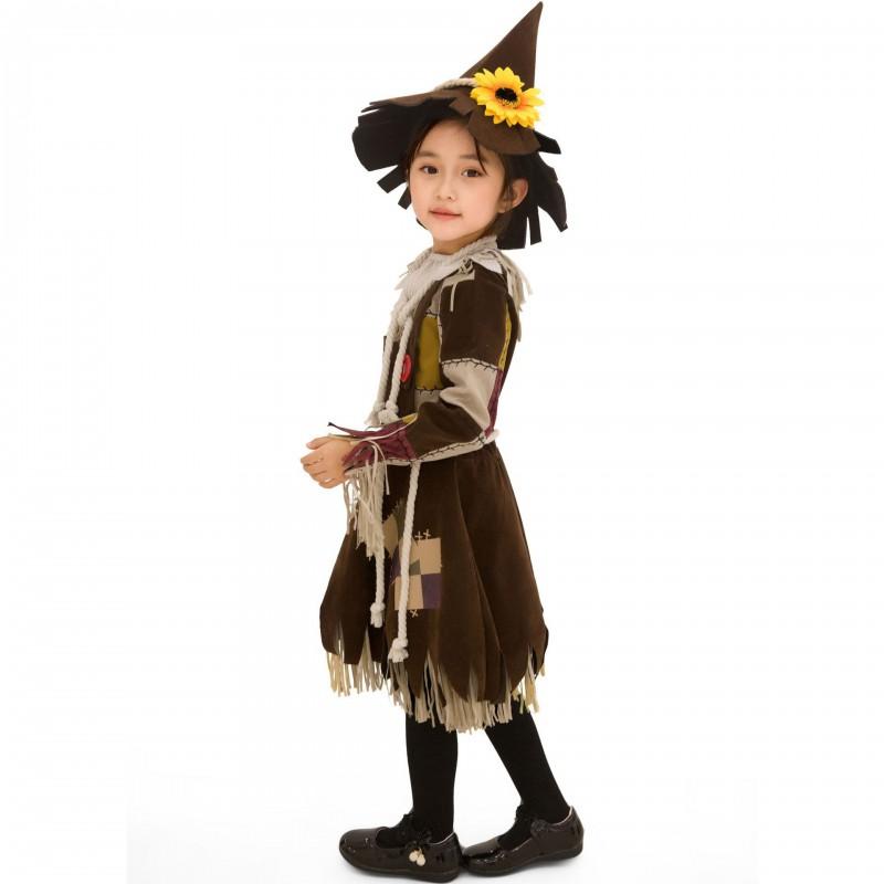Halloween Costume Girls Toddler Dress Wizard Of Oz Stage Performance Outfit Brown Wool Blend Skirt