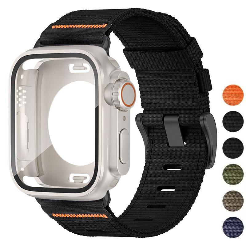 Водонепроницаемый защитный чехол + нейлоновый ремешок для Apple Watch 11 10 9 8 7 6 SE3 5 4 Для Iwatch 46мм 42мм 45 44 41 40мм Устойчивый к царапинам