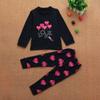 Kids Toddler Baby Girl Boy Letter Heart Tops Pants Outfits Set Pajamas Sleepwear