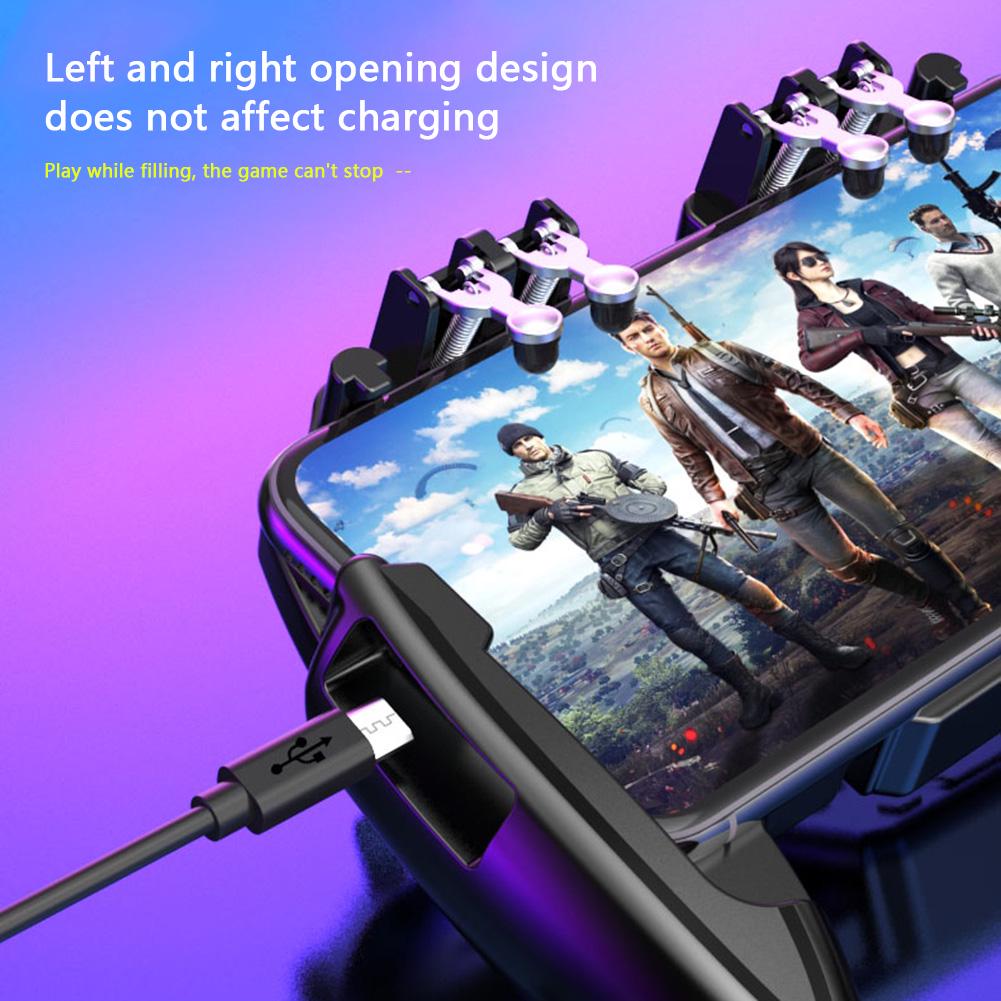 For PUBG Mobile Joystick Controller L1R1 Trigger Gamepad for iOS Android Six 6 Finger Mobile Shooting Gamepad with Cooling Fan