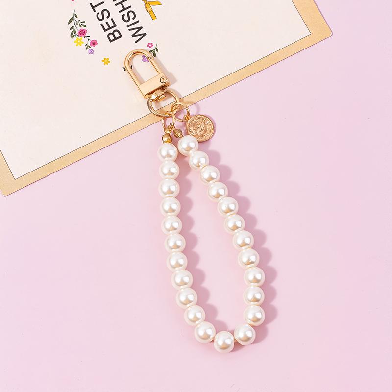 Брелок с жемчугом в стиле ретро: Современный простой подвесной сплав в стиле ароматизатора для сумок и телефонов