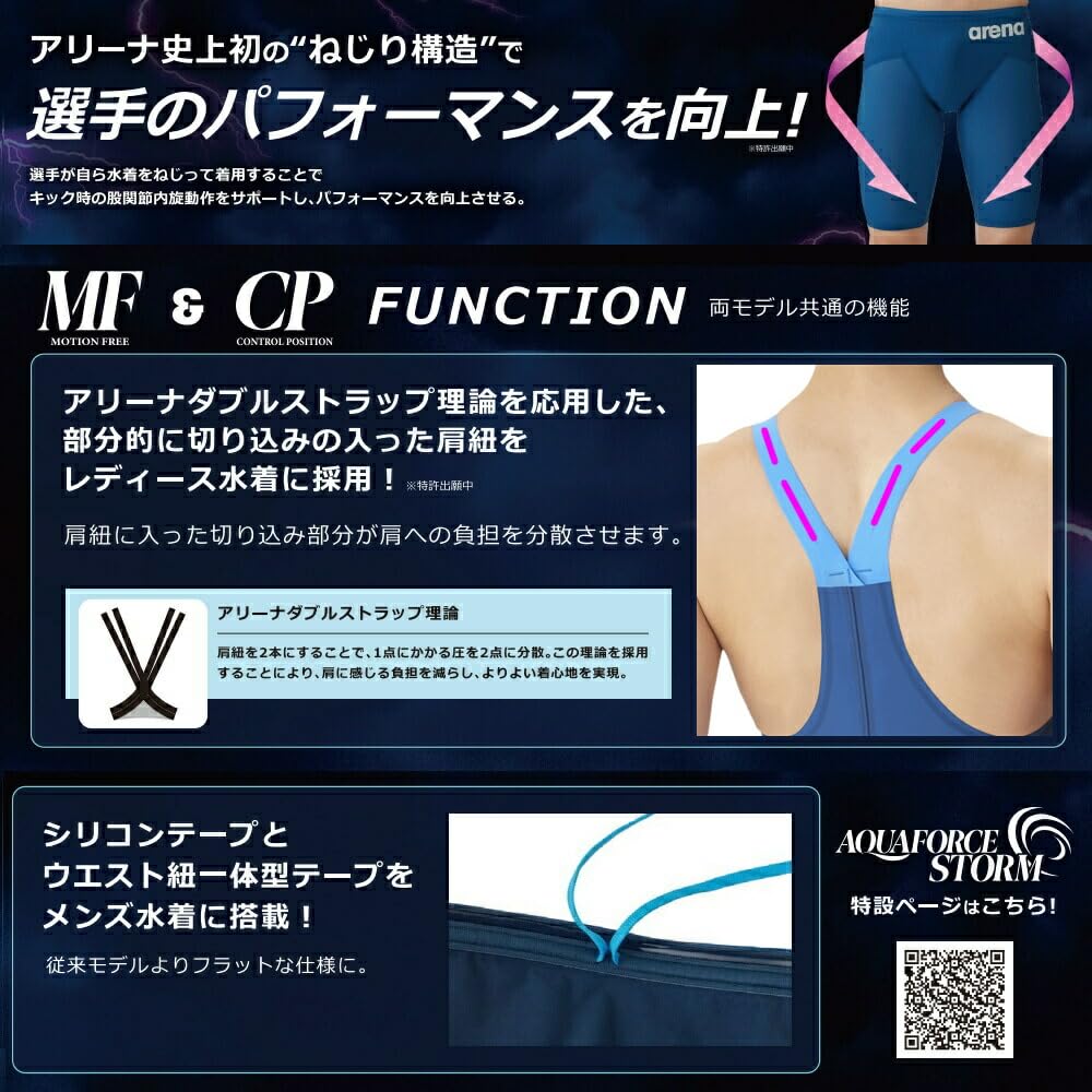 Купальник гоночный цельный гетры D синий x розовый [Arena] (Закрытая спина/половина ноги) Женский (ДБЛУ)