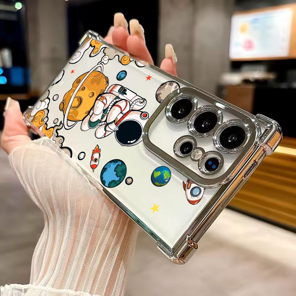 Милый Астронавт Планета Космонавт Чехол Для Galaxy S26 Ultra Чехол Для Телефона Для Samsung S26 S25 S24 S23 S21 Ultra S20 FE S25 Plus Обложка