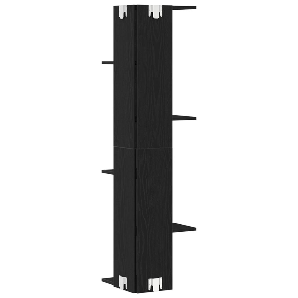 Black Minimalist Corner Bookshelf for Display and Storage for the Corners of Bedrooms, Living Rooms and Beyond