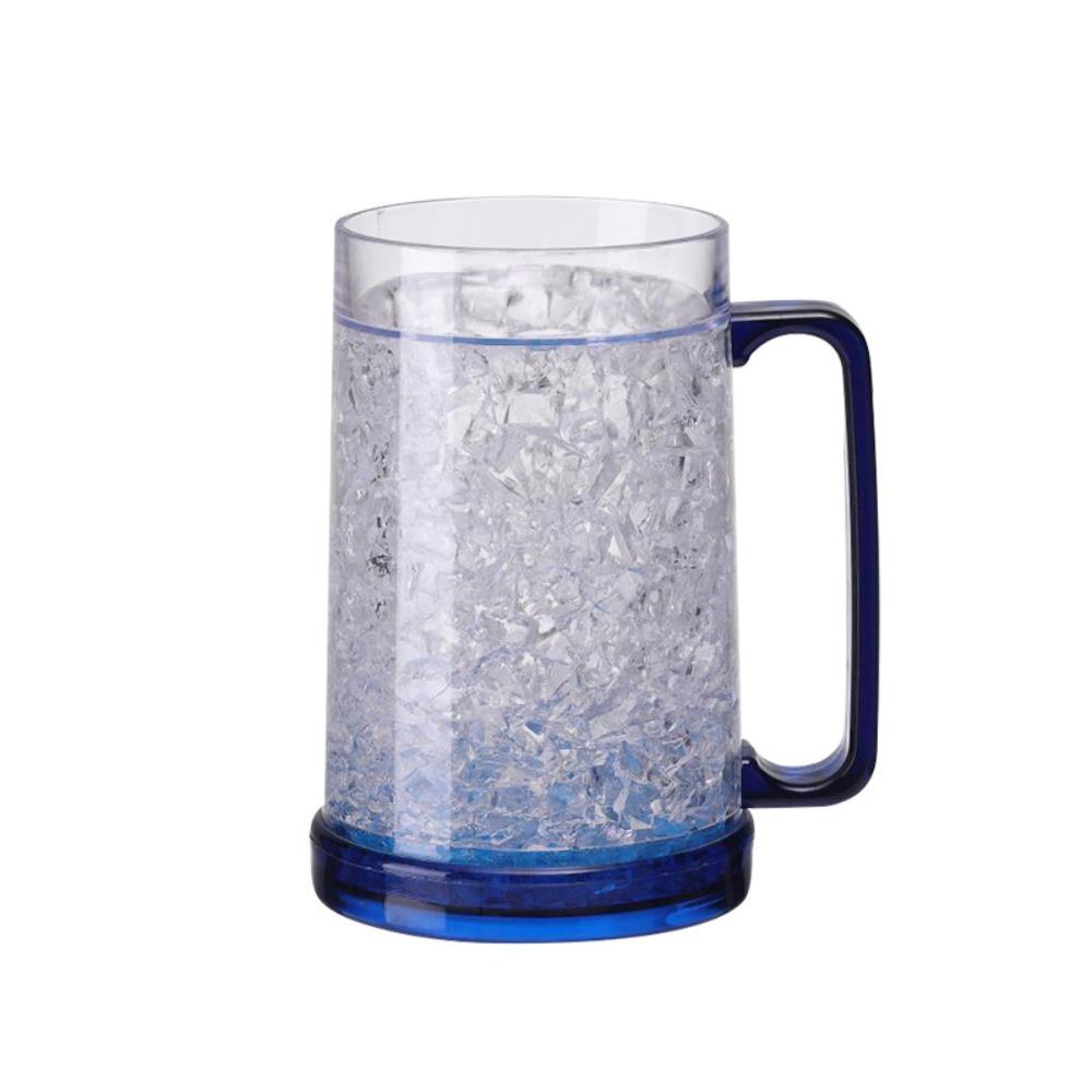 Double Wall Structure Double Wall Beer Mug Clear Transparent Body Beverage Cup Outdoor Parties