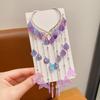 Cute Tassel Forehead Chain Mermaid Pearl Bow Accessories Fashion Hair Clip  for Children