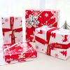 1 Rolls Double-Sided Christmas Gift Wrap Paper Large Wrapping Paper with Tree Snowflake Reindeer Patterns Holiday Gift Packaging Supplies