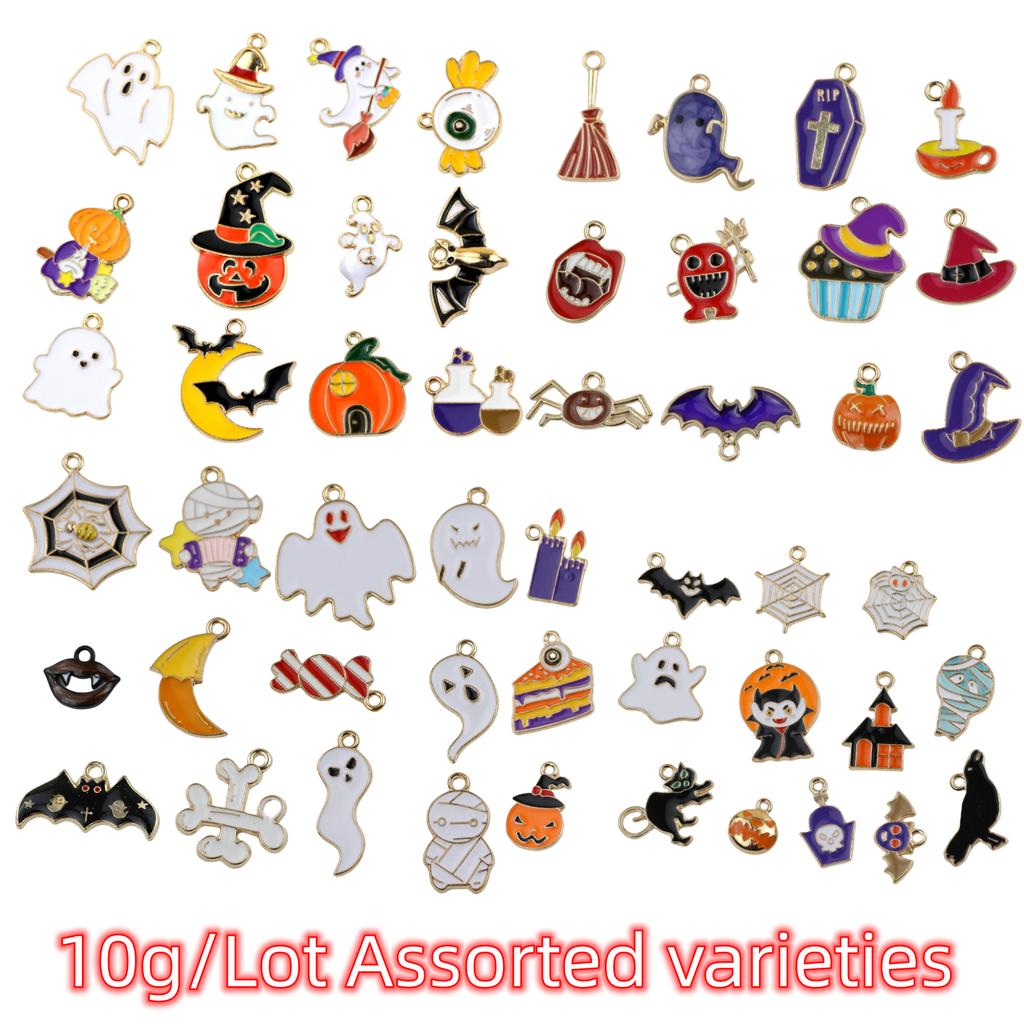 10g/50g/Lot Halloween Charms Enamel Jewelry Making Charms For Halloween Bracelet Necklace Earrings Making