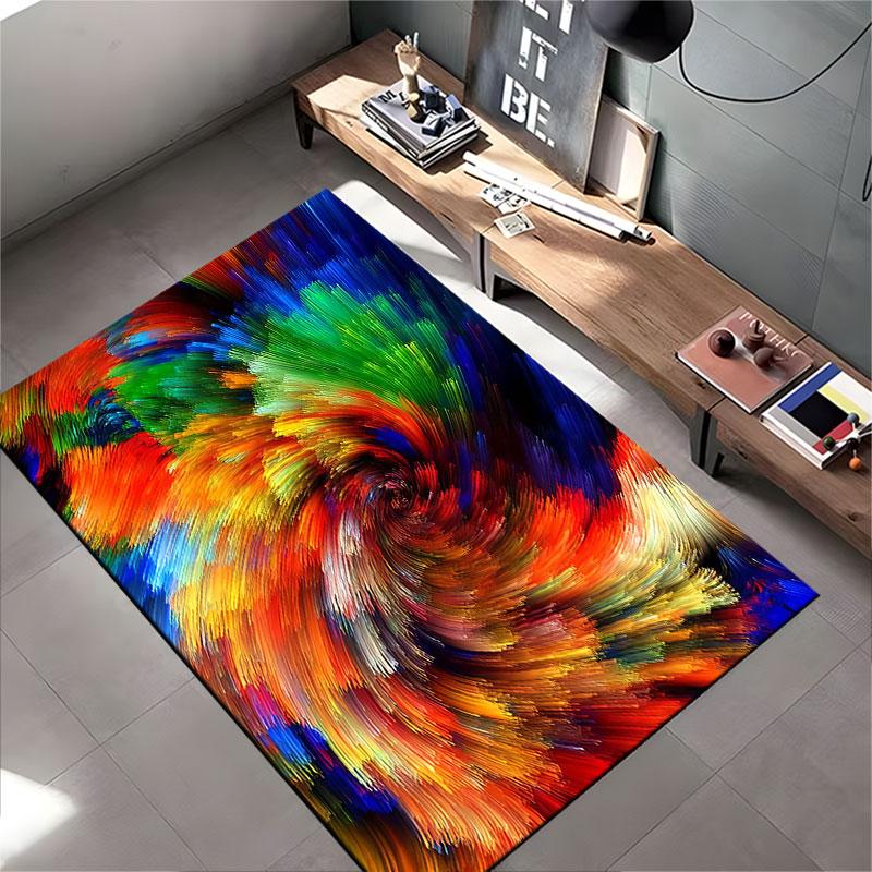 Colorful Abstract Swirl Pattern suitable as a non-slip mat for the living room or bedroom sofa