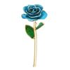 Long Stem Dipped 24k Gold Rose in Gift Box with Stand (Light blue Rose with Stand)