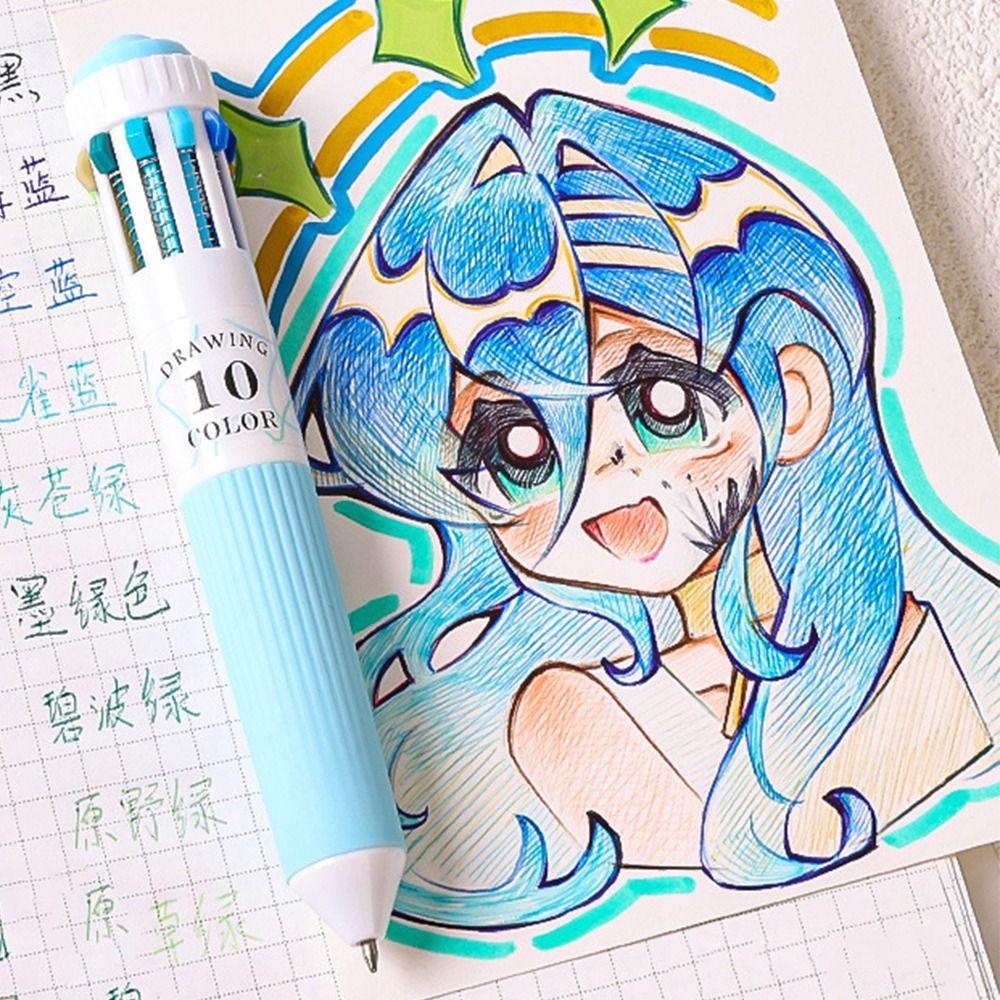 3 шт./набор Креативная механическая шариковая ручка 10 в 1 Нажимная ручка-роллер для письма