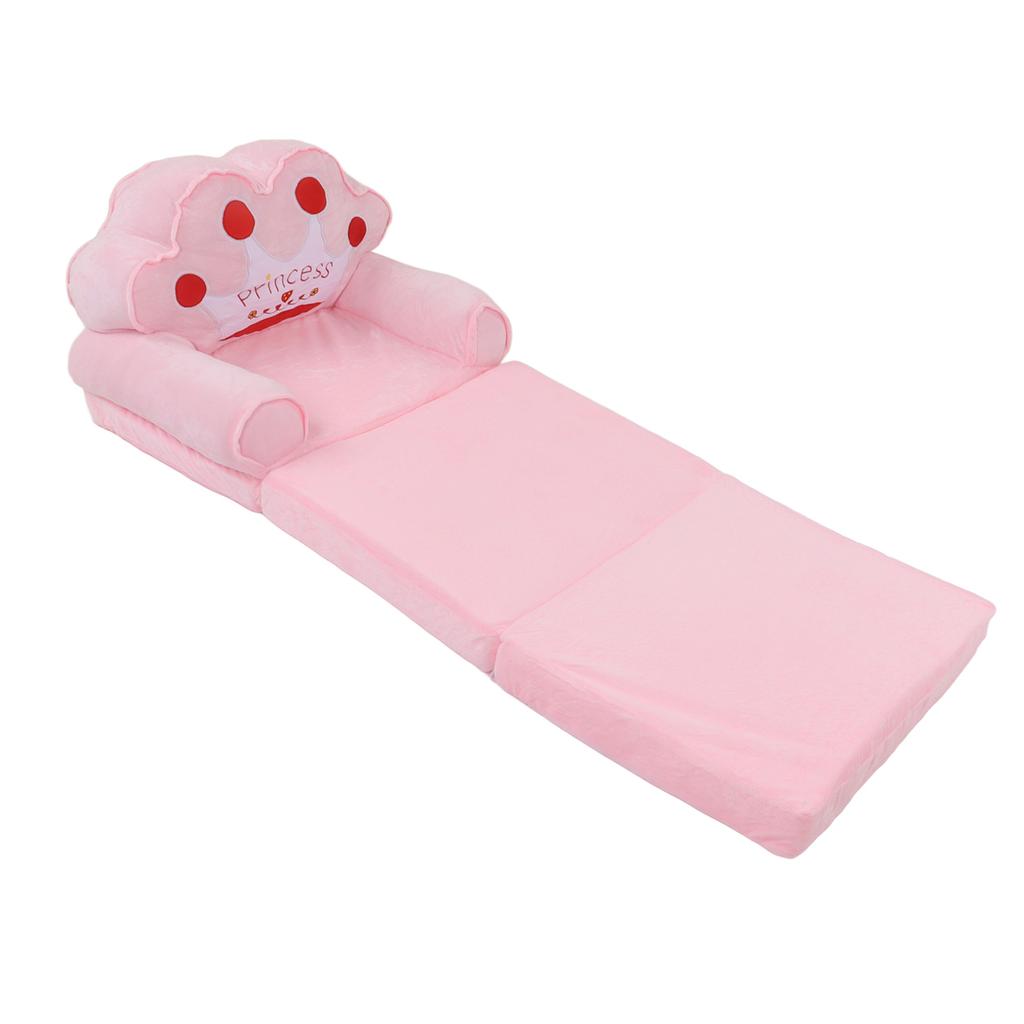 Складной детский диван 2 в 1, раскладной милый диван-кровать для гостиной, спальни, узор «Корона», розовый 3