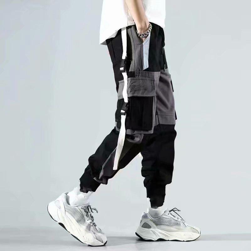 Уличная одежда Мужские карманы Карго Шаровары Хип-хоп Повседневные спортивные брюки для бега Модные мужские брюки