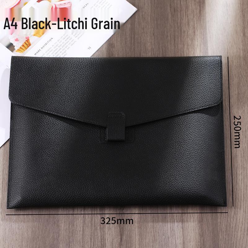 Large Capacity A4 Leather File Bag - Multifunctional Business Office Folder