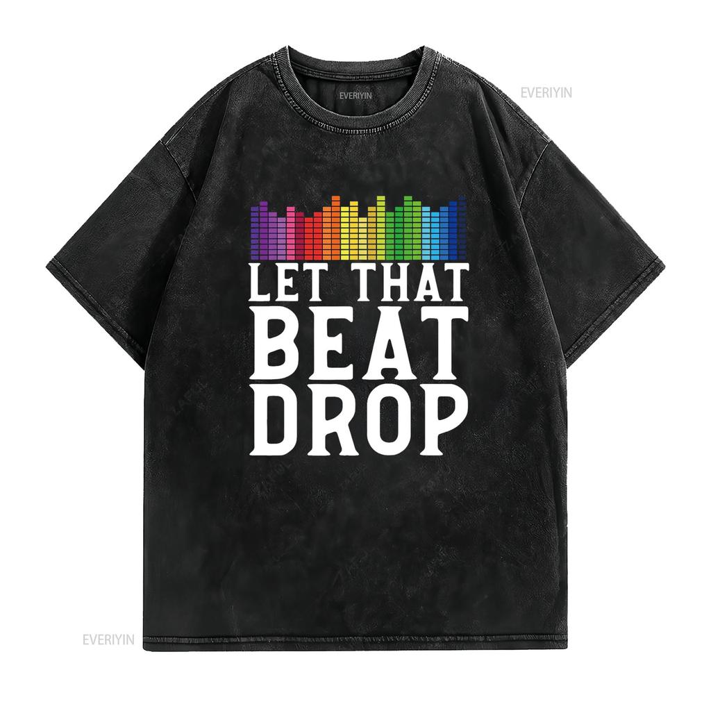 DJ Beat Drop Disc Jockey T Shirt  vintage Washed streetwear Soft homme Slightly designer clothes Top For Everyday Wear Stylish