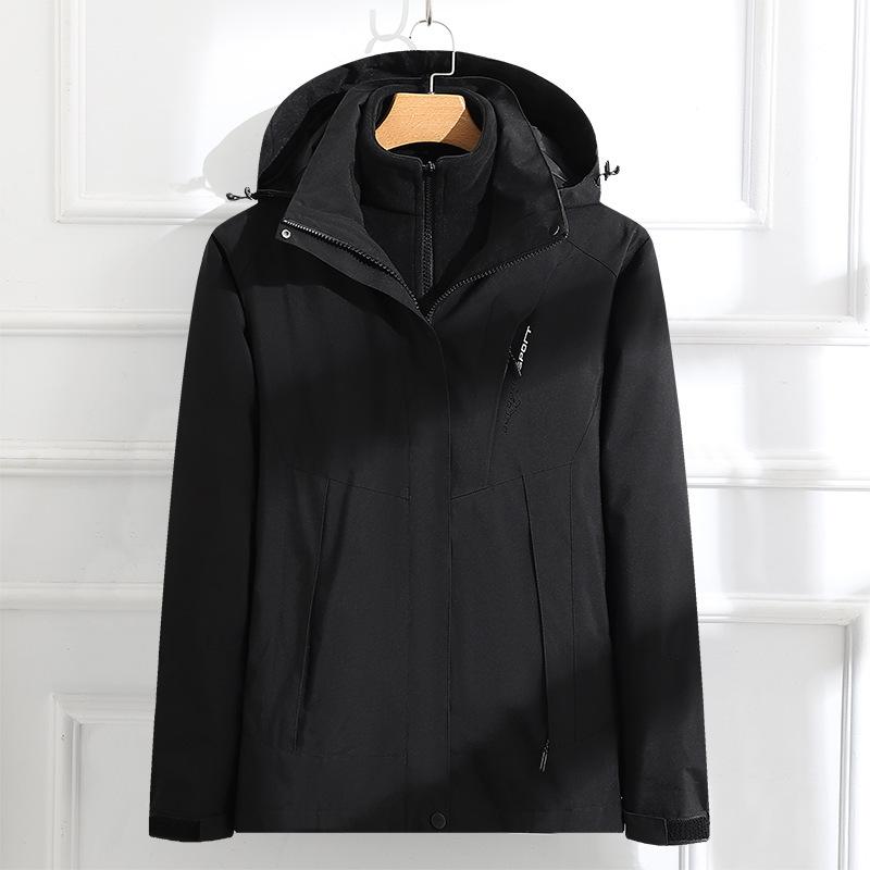 Куртка Три-в-одном Съемный Комплект из двух предметов Женская Одежда для альпинизма на открытом воздухе Ветрозащитная и водонепроницаемая Осень и зима Скрытая куртка