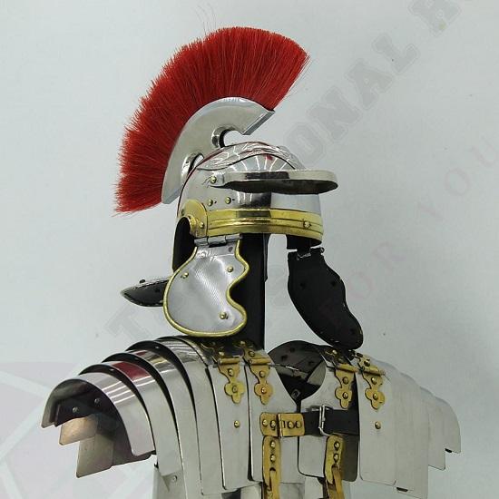 Римский шлем Royal Handicraft с подставкой и средневековая куртка Lorica Segmentate Legionary LARP