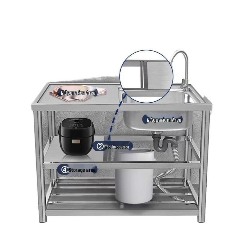 Integrated Stainless Steel Kitchen Sink with Stand