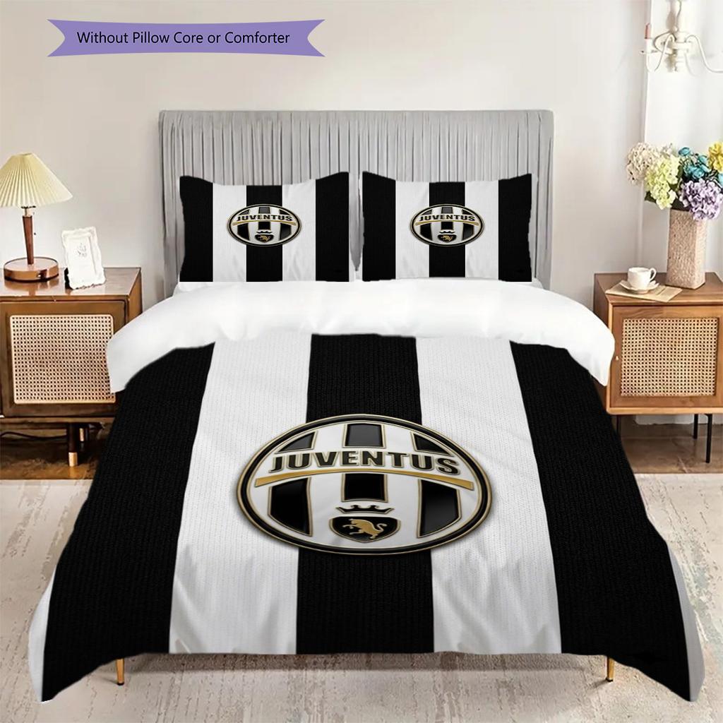Juventus Heritage Pride Three-piece set (1 * duvet cover + 2 * pillowcase, without core) Soft and comfortable Duvet cover and pillowcase