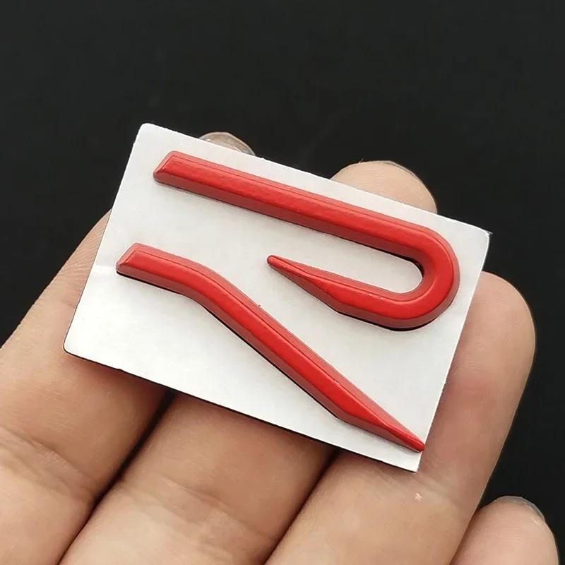 opq1 3D Metal R Logo Badge Emblem Car Body Tail Trunk Decals Sticker For VW Volkswagen GTI R Rline Golf Beetle Passat Sharan Jetta