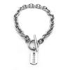 Hip Hop Razor Blade Shape Bracelet For Women Men Stainless Steel Silver Color Pendant Ot Buckle Bracelet Fashion Jewelry