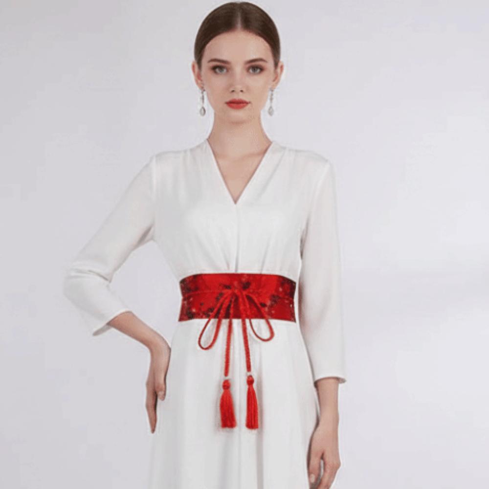 Embroidered Hanfu Waistband Retro-pattern Ethnic Girdle Embroidery Corset Stage Dance