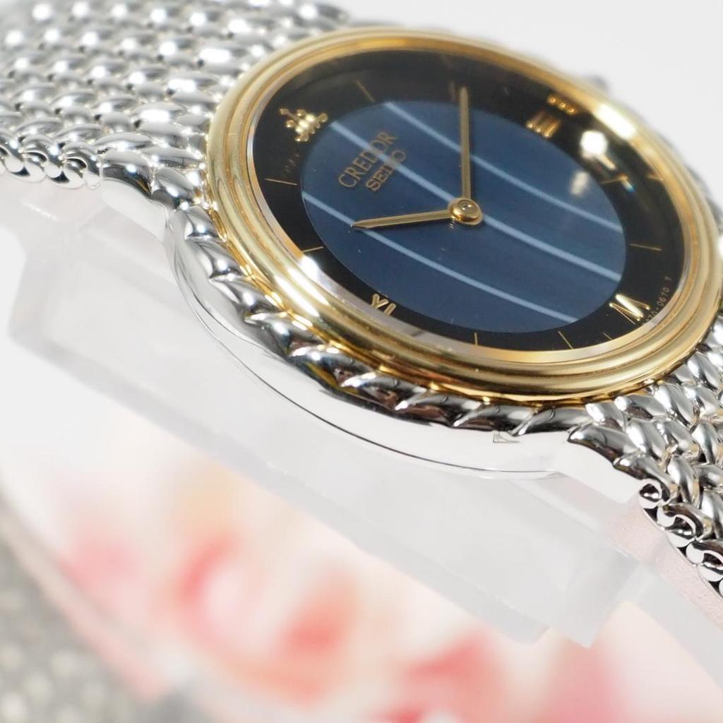 [USED] Credor SEIKO K18 Bezel Natural Stone Dial Watch C517