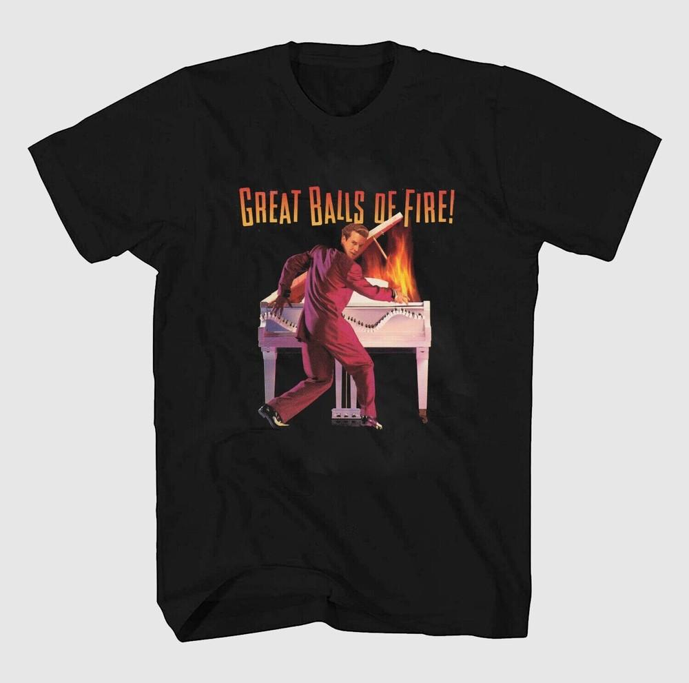 Retro Great Balls of Fire Jerry Lee Lewis Shirt Black Unisex S-234XL Unisex T-Shirt