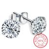 Crystal Fashion Genuine 925 Sterling Silver Stud Earrings for Women Wedding Fine Jewelry Gift