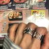BF CLUB Silver Color Heart Hollow Rings for Women men Fashion Geometric Handmade Irregular Vintage Ring Party Christmas Gift