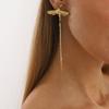 Simple Alloy Fringed Long Earrings, Spring and Summer Retro Niche Dragonfly Earrings for Women