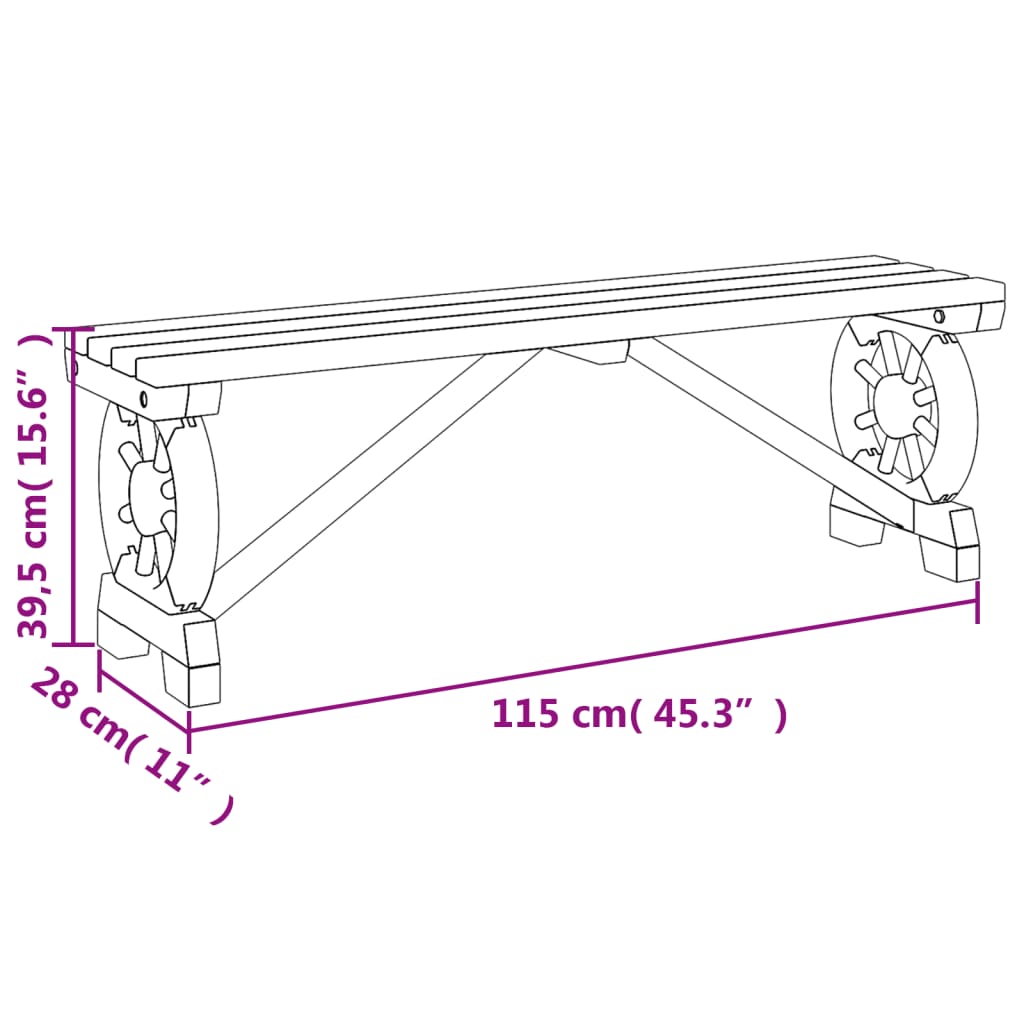 Garden Benches 2 pcs Solid Pine Wood