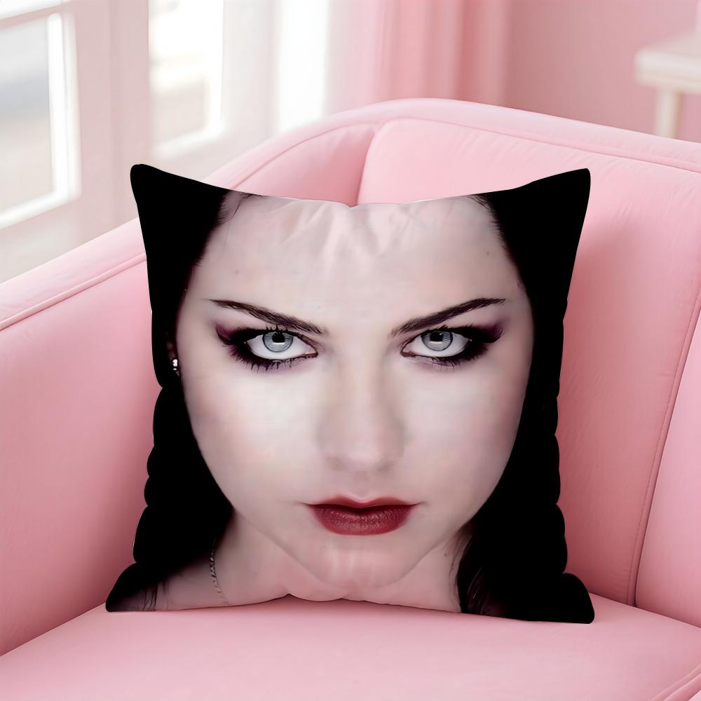 American Sexy Singer Evanescence AAmy Lee Cushion Cover Pillow Case Soft Skin Friendly Fabric  Concealed Zipper