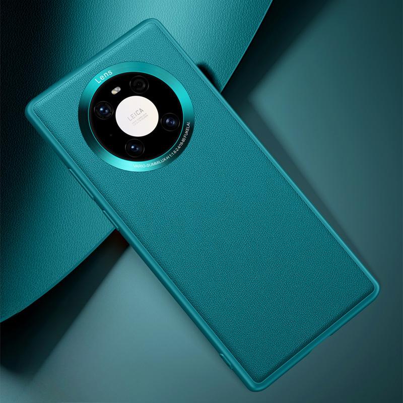 Модный и подходящий чехол для мобильного телефона Huawei Mate40pro+ Полностью закрывающий, противоударный, простой деловой мужской однотонный кожаный защитный чехол