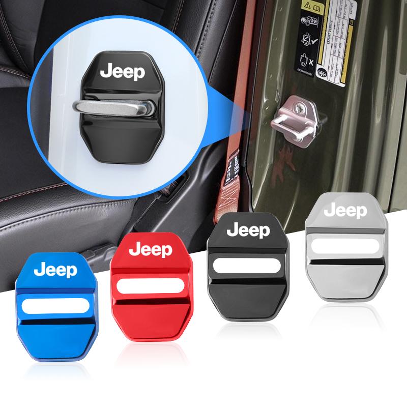 Для Jeep 4 шт. Накладки на замки дверей автомобиля Защитные накладки Аксессуары Для Jeep Grand Cherokee Wrangler JK Gladiator Compass Renegad