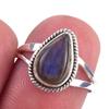 Натуральный Лабрадорит Драгоценный Камень Ручной Работы 925 Пробы Цельное Стерлинговое Серебро Кольцо Размер 7 G6j05
