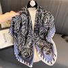 110x110cm Women Silk Square Scarf Hijab Female Design Print Lady Shawl Wraps Foulard Headbands Bufanda Large Bandana Luxury