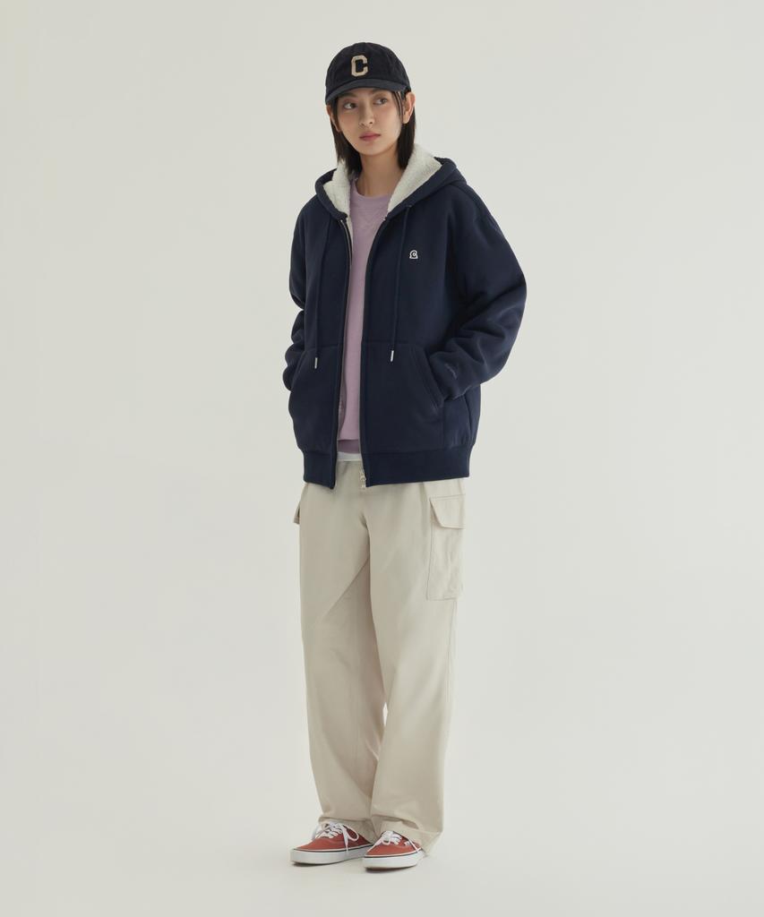 Covernat Signature Symbol Boa Zip-Up Hoodie Dark Navy