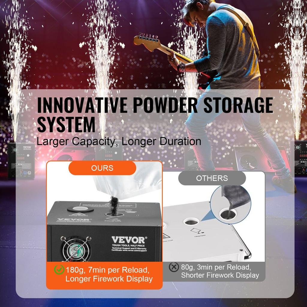Cold Spark Firework Machine x4 500W 2-4M Stage DJ Wedding Event Party