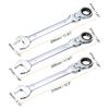 Uxcell Flex Head Ratchet Rotating Metric Ratchet Combination 72 Chrome Vanadium for and Bolts 3-Piece Wrench, 23/24/27mm, 180° Head, Wrench, Teeth,