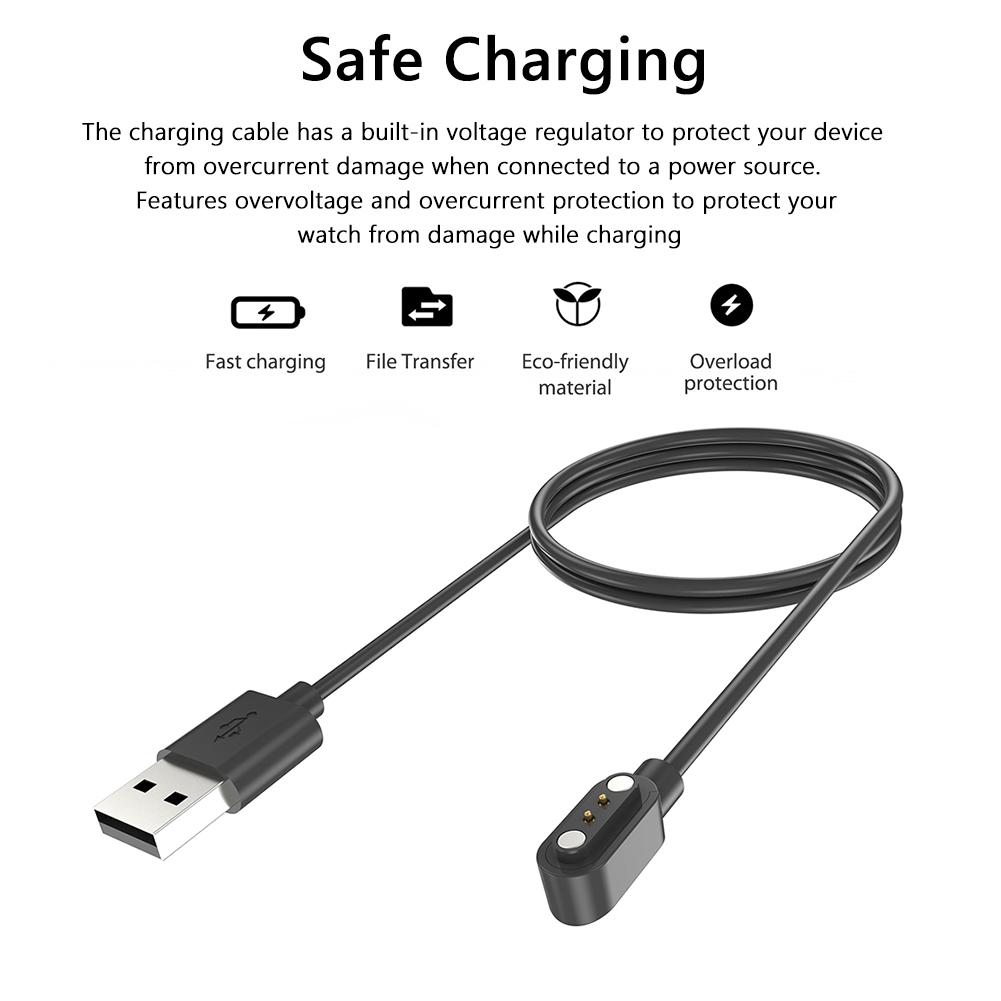 Магнитный зарядный кабель Безопасность USB Зарядное устройство для умных часов Запасные аксессуары для HAYLOU Watch 2 Pro(LS02 Про)/Солар Лайт