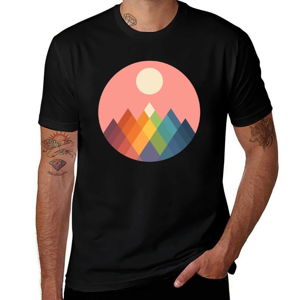 Rainbow Peak Tshirt No Iron Casual Short Sleeve Top Tshirt