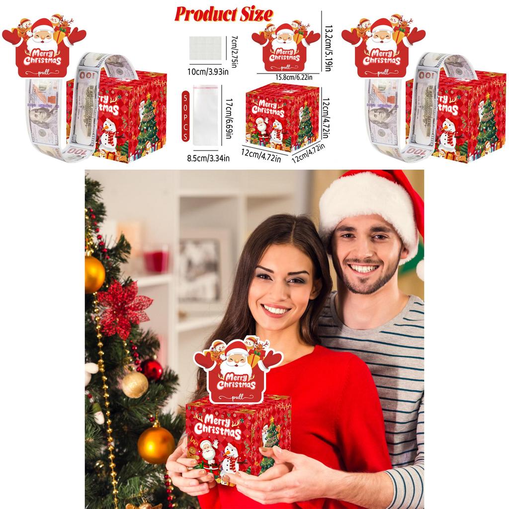 Christmas Santa Claus Gift Box With Red Finish For Holiday Party Decor And Gift Giving