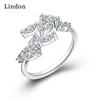 Lindon Classic Copper Alloy Zircon Ring Ladies Jewelry Wedding Promise Party Gift
